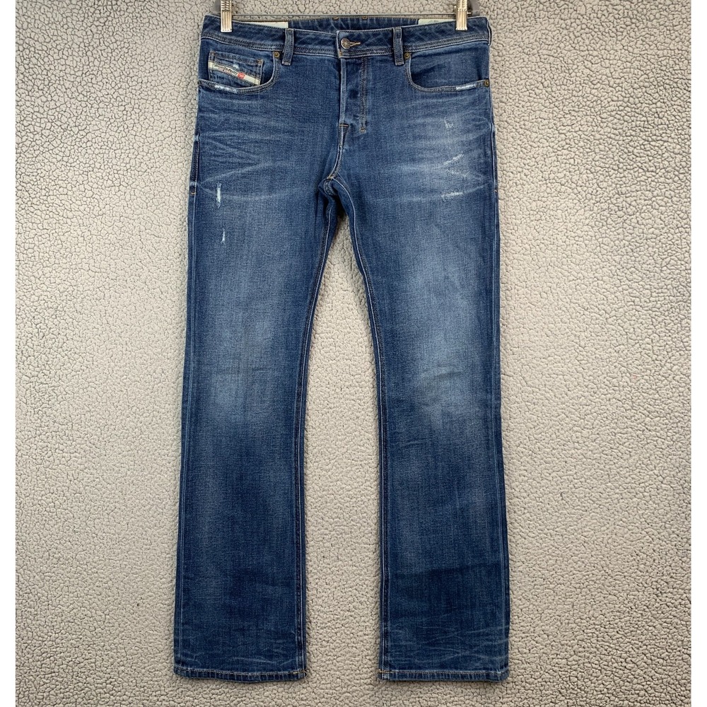 VINTAGE Diesel Zatiny Jeans Mens 33x34 Blue Bootcut Dark Wash Cotton 2000s Y2K